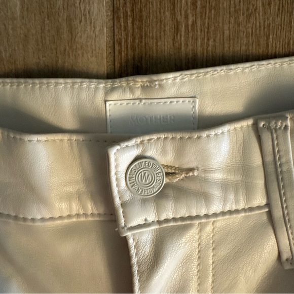 MOTHER Faux Leather The Super Swooner Wax On, Wax Off Egret Beige 27 - Picture 5 of 8